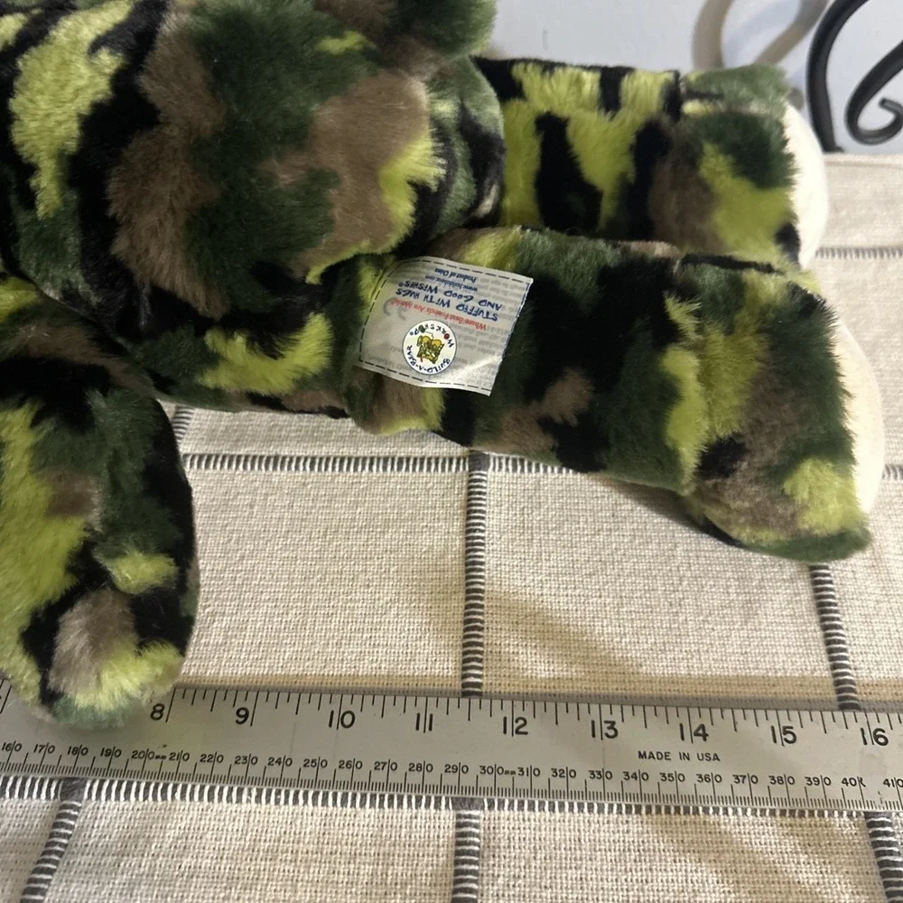 Build A Bear BAB Green‎ Camo Camouflage Military Plush Stuffed Animal Bear